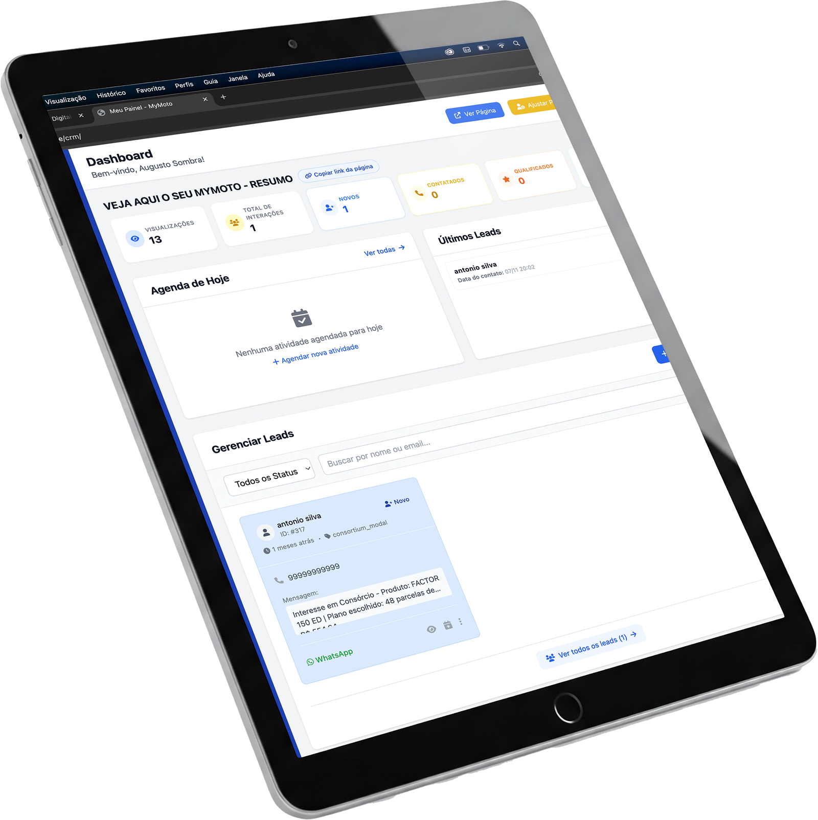 Dashboard CRM MyMoto