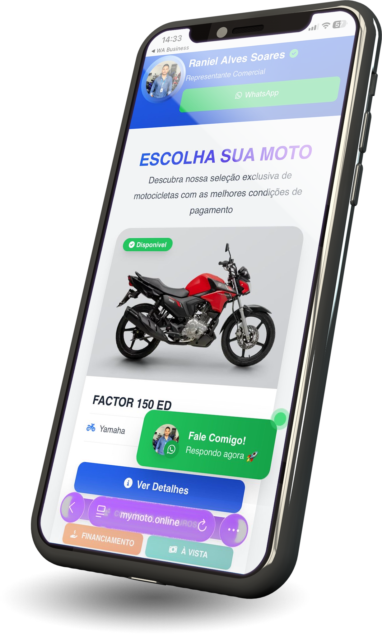Perfil MyMoto no celular
